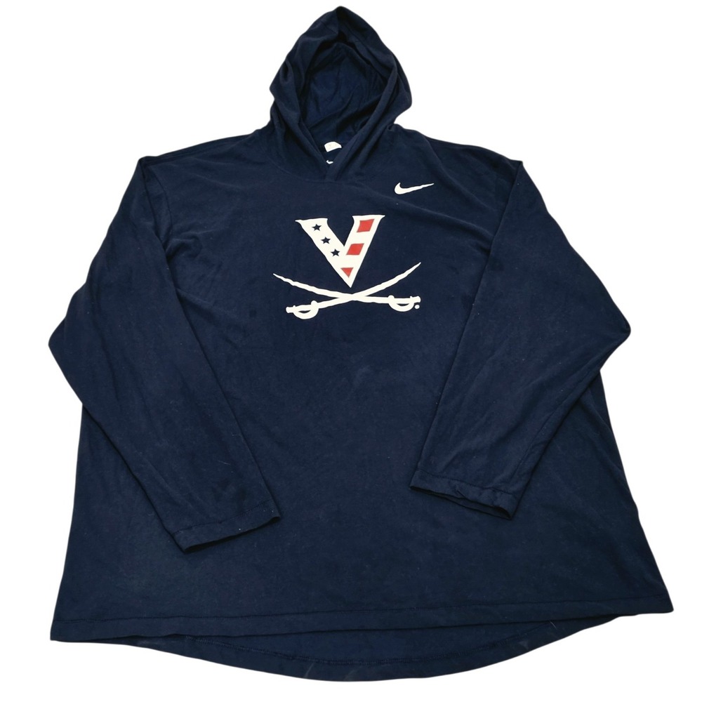 Nike Virginia Cavaliers Hoodie Men's 3XL Navy Dri-FIT UVA Stars Stripes NCAA